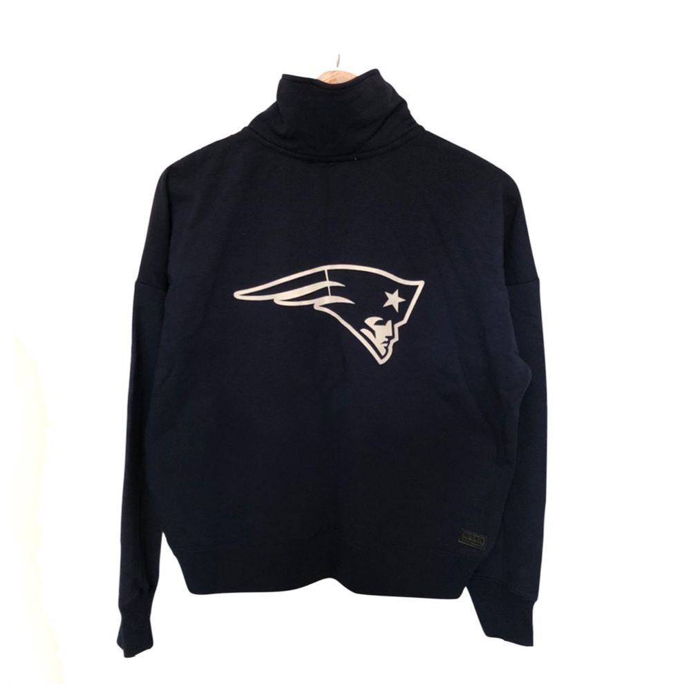 Navy NFL Team Apparel New England Patriots Half-Zip Pullover Sweatshirt, M/M - Picture 10 of 12